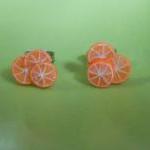 Orange Slice Earring Studs