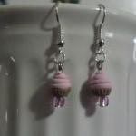 Light Pink Miniature Cupcake Earrings