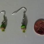 Lime-green Miniature Cupcake Earrings
