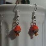 Orange Miniature Cupcake Earrings